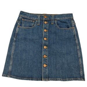 Madewell Denim Skirt Womens 27 Blue Button Up Stretch Preppy Casual Outdoor